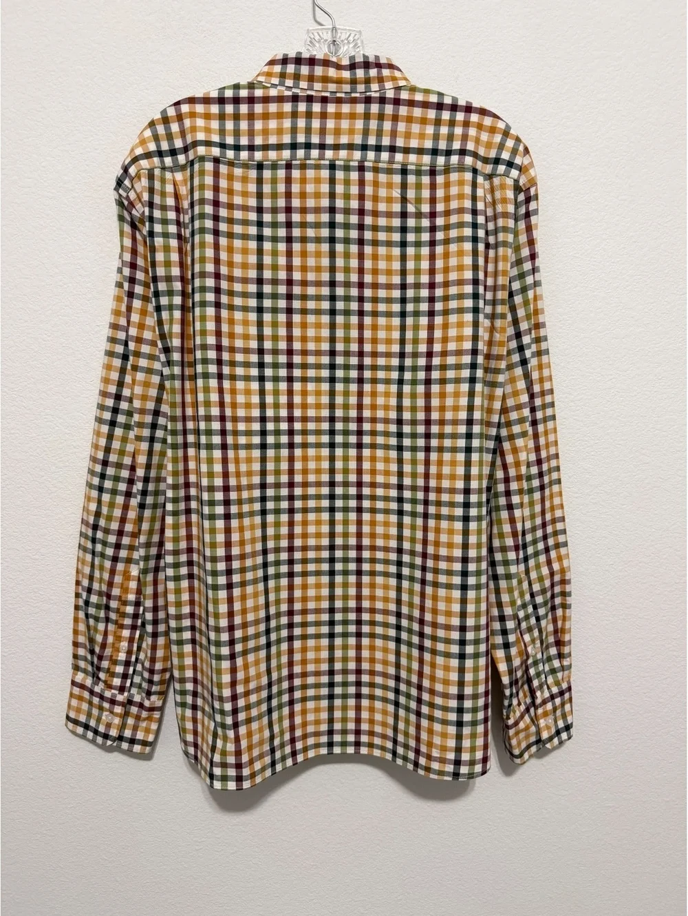 J. Crew Long Sleeve Button Up Gingham Check Slim Untucked Shirt Men's Size XL